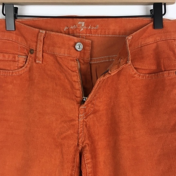7 FOR ALL MANKIND Pants Corduroy Orange Ribbed Retro 70s Style Flare Size 29 - Picture 3 of 12